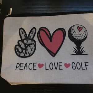 Peace Love Golf Cometic Bag, Image same on both sides